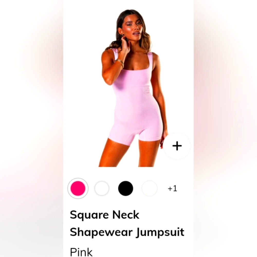 NWOT HeyShape Pink Square Neck Shapewear Jumpsuit SZ M/L